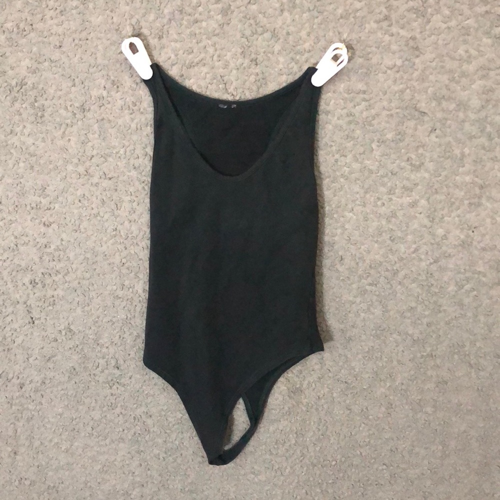Army green thong body suit